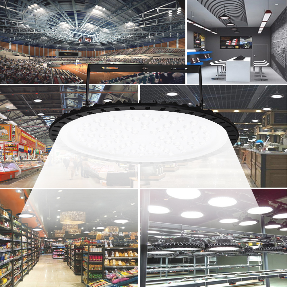 300W ultra-slim UFO LED high bay lights for industrial spaces, warehouses, and mining areas
