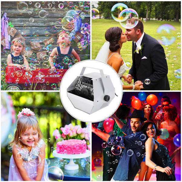 30W AC 110V automatic mini bubble blower for weddings, bars, and parties in silver finish