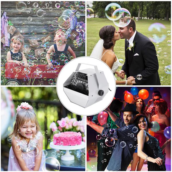 30W AC 110V durable mini bubble machine for weddings, bars, and stage shows in silver finish