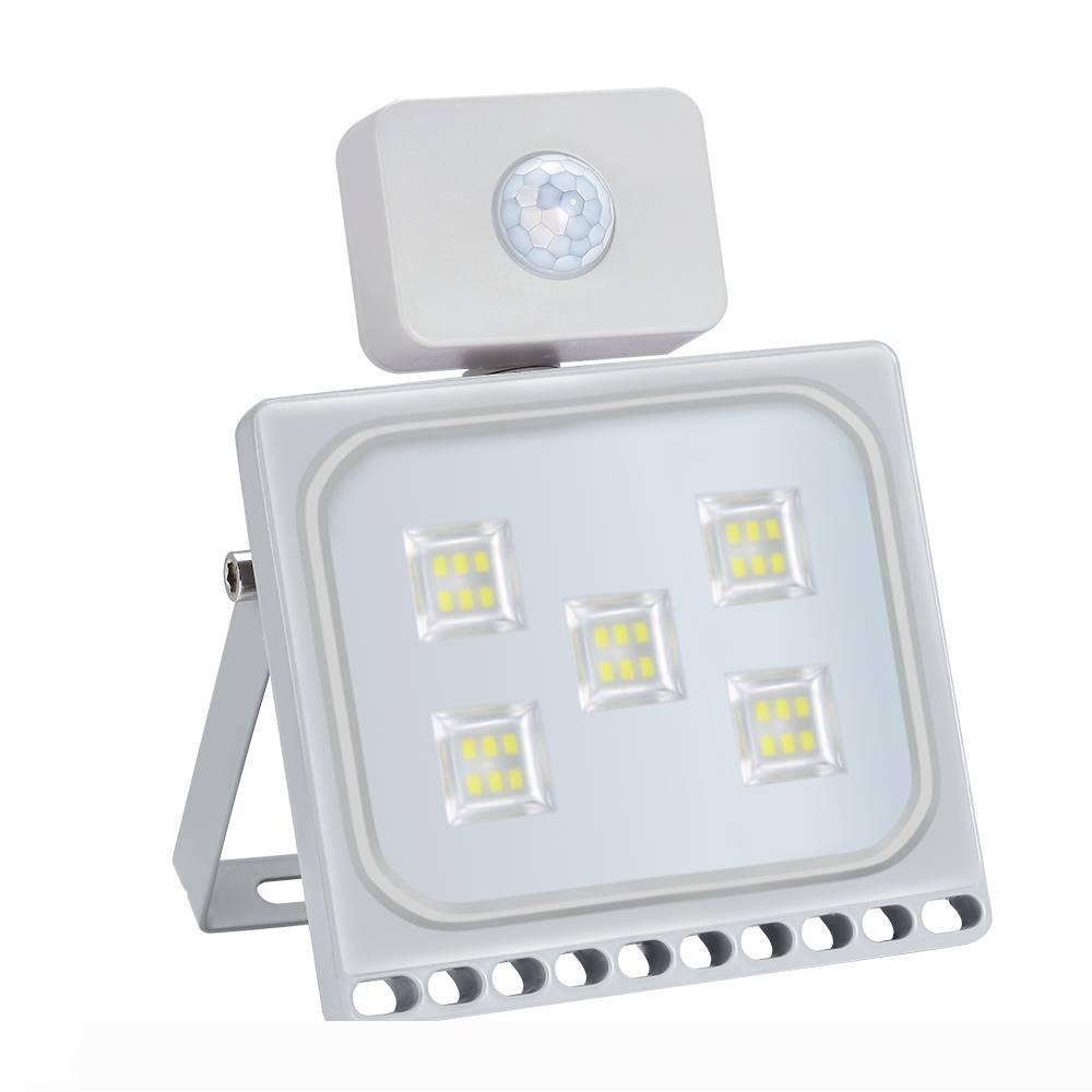 30W LED outdoor floodlight with PIR motion sensor in cool white for 110V security lighting
