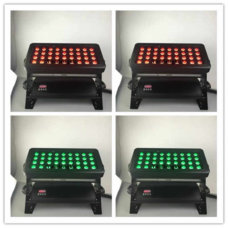 36 waterproof RGBW LED wall washers for outdoor building projection lighting, 10W each