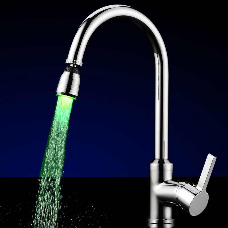 360° LED faucet temperature sensor for kitchen, 35x38mm RGB shower head with 7-color changing light, suitable for bathroom taps and drop shipping