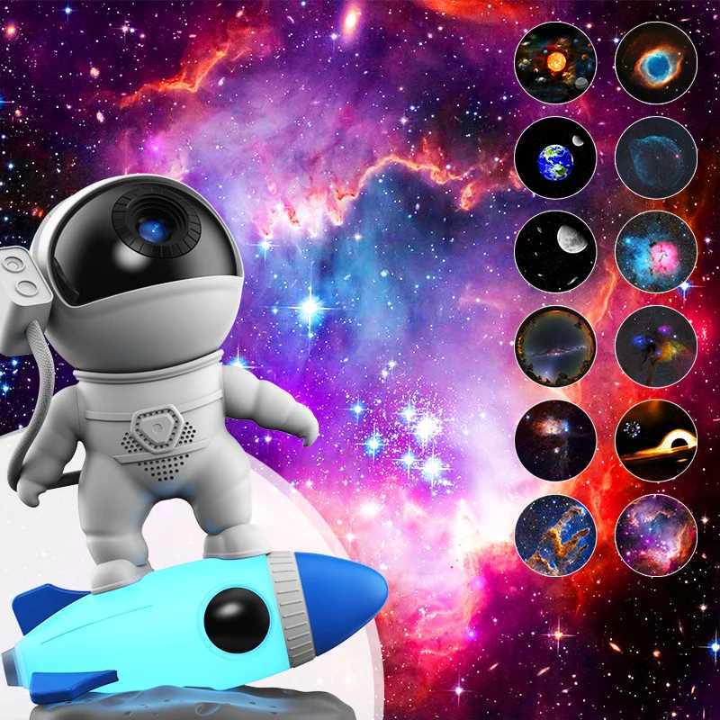 360-degree rotating planetarium projector for kids' bedroom with 13 space film slides
