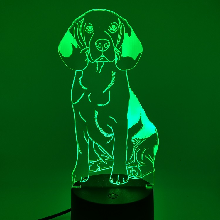 3D Beagle Dog USB LED Night Light with Remote for Christmas Wedding Holiday Decor