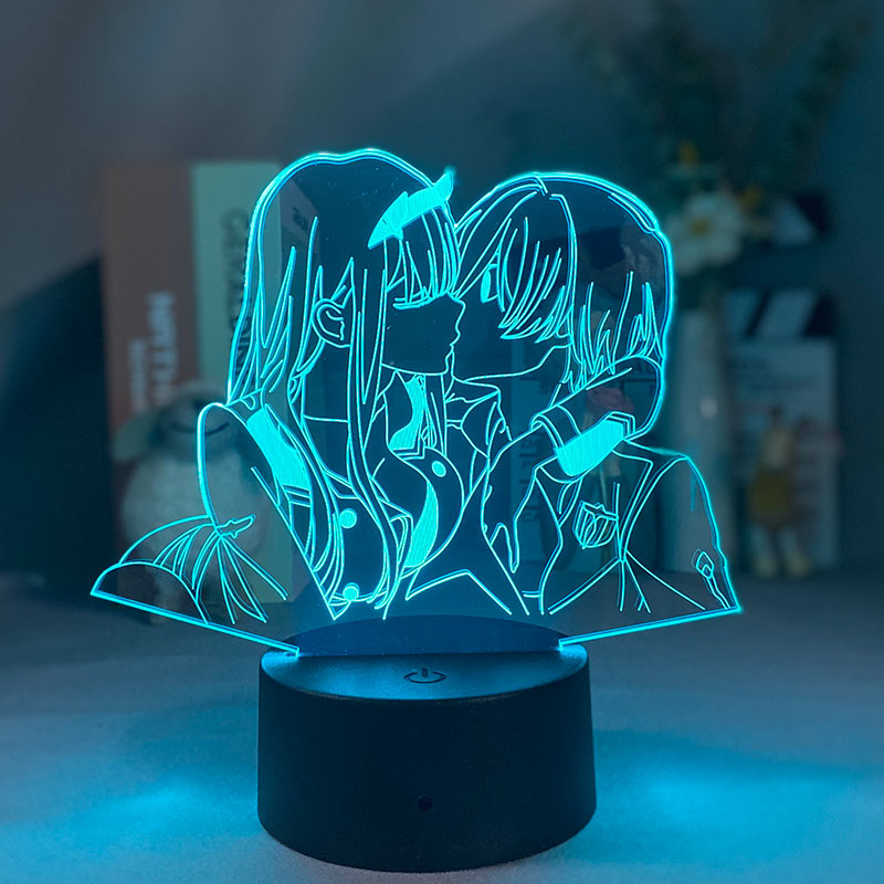 3D illusion anime lamp featuring DARLING in the FRANXX 02 character, perfect as a decorative night light or gift for fans and kids