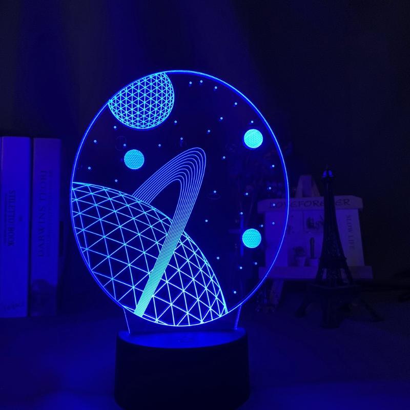 3D illusion night light for kids featuring space planets, perfect for bedroom decor with USB or battery power