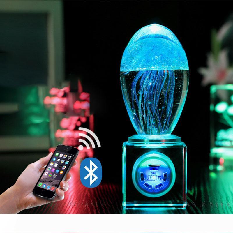 3D jellyfish LED table lamp with colorful lighting for a cozy atmosphere, USB-powered crystal craft
