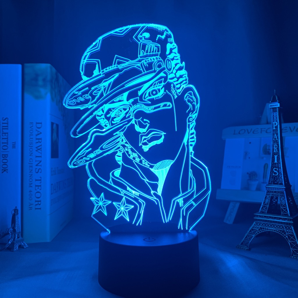 3D JoJo anime lamp for bedroom decor, LED night light as a unique birthday gift
