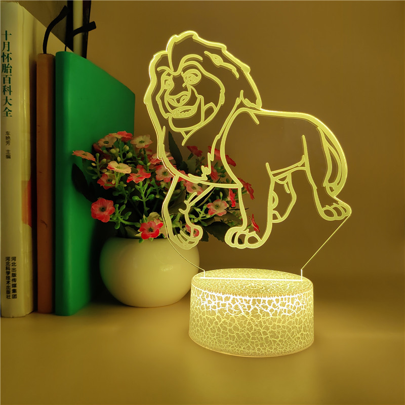 3D Lion King LED Night Light for Kids' Rooms, Decorative Gift with Smartphone Control