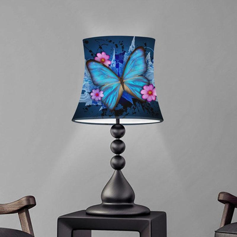 3D printed butterfly lampshade with elastic fabric for table, wall, and floor light decoration