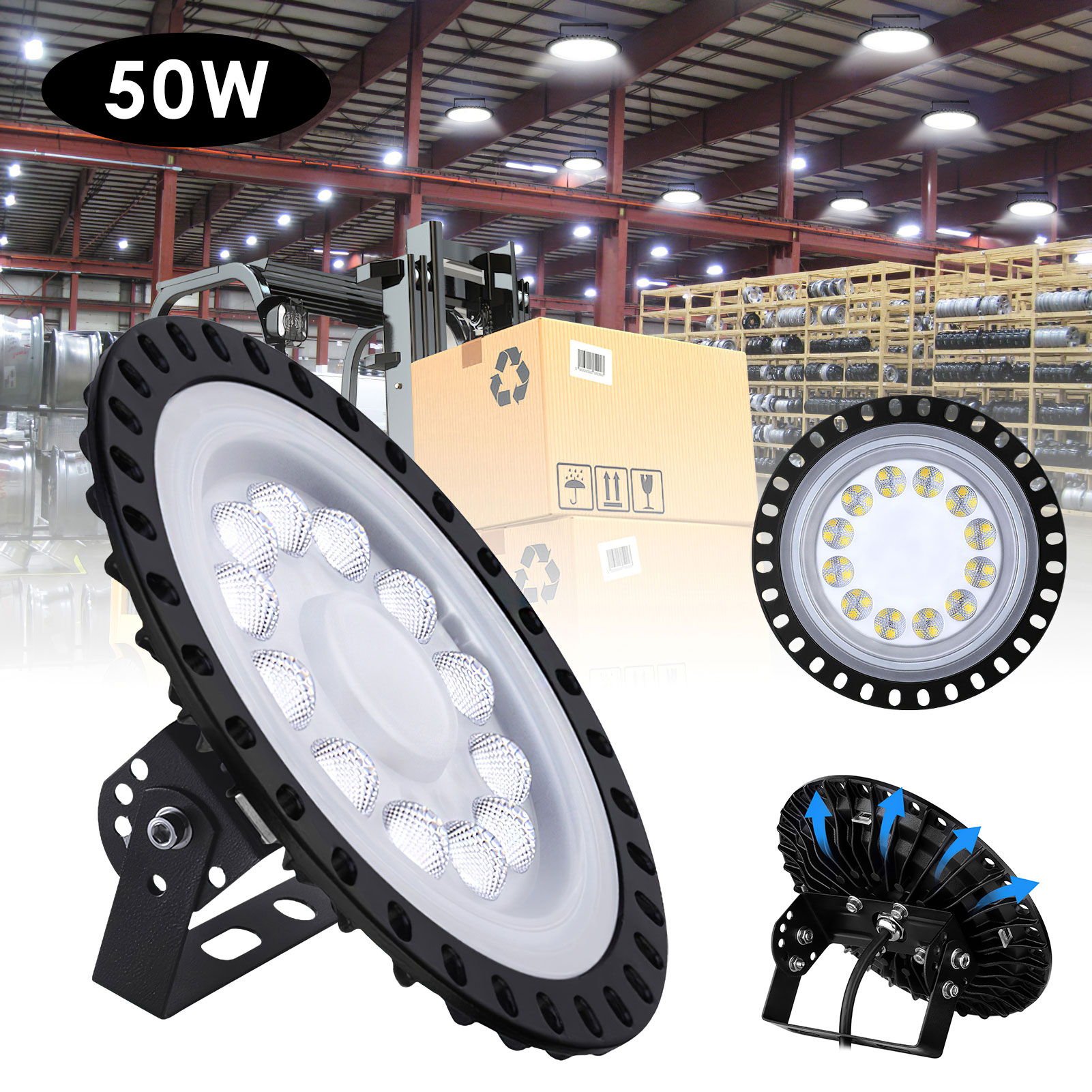 3rd Gen Industrial Warehouse Waterproof & Explosion-proof Slim UFO LED High Bay Light