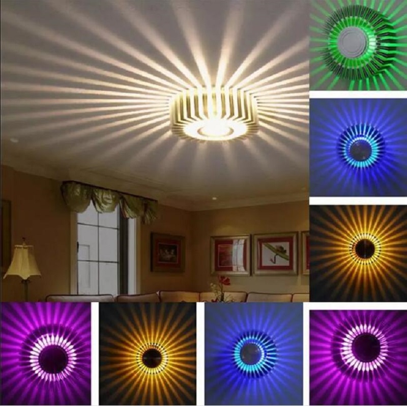 3W Fan Star LED Wall Light Sconces Fixture Lights Lamp Lamps Background Lights Sun Effect KTV Bar Lighting Wall Mounted/Ressessed