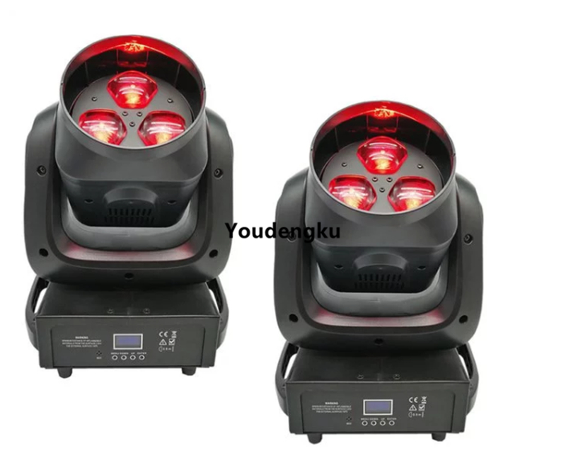 4 affordable LED wash disco lights with 3x40W mini lyre bee eye moving head beam and RGBW zoom