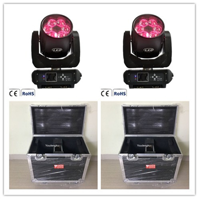 4 compact flightcase LED beam zoom wash fixtures with 6x40W 4-in-1 RGBW mini bee moving heads