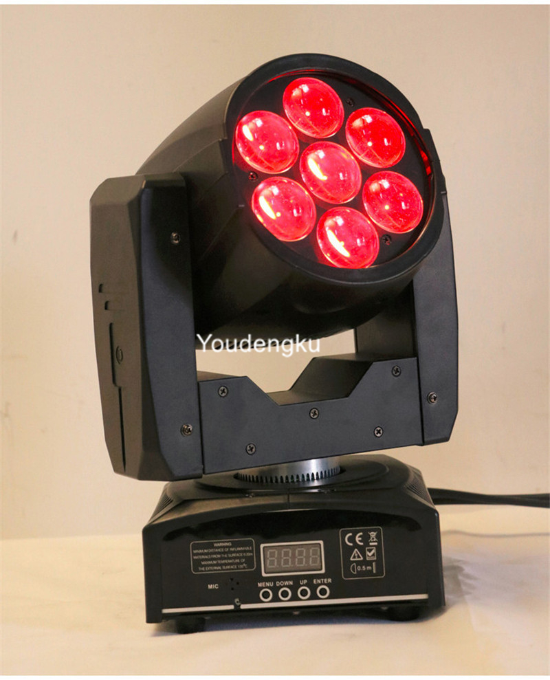4 flight cases with 7x12 mini LED beam moving heads, 7 RGBW 4-in-1 zoom moving heads
