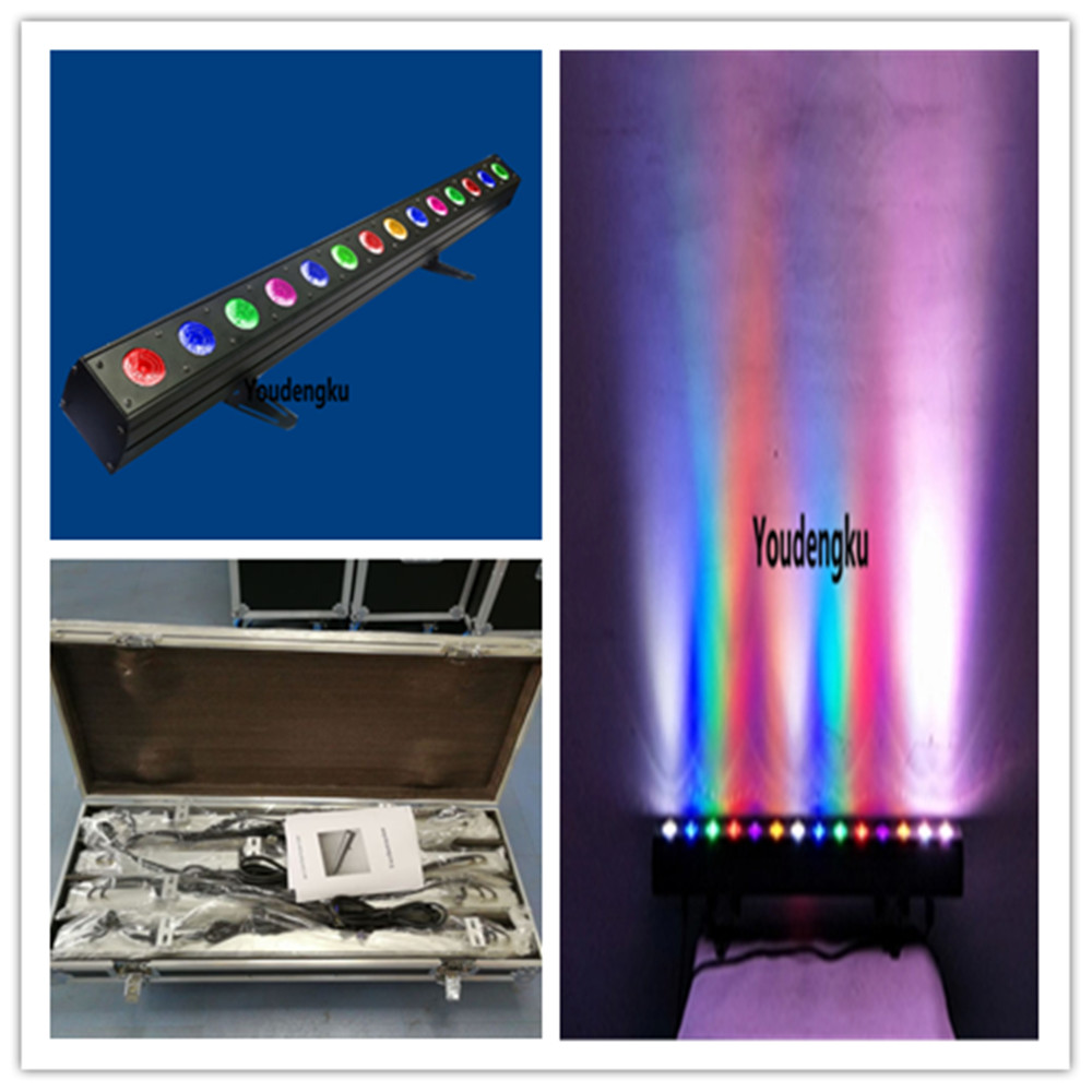4 indoor LED wall washers with flight case, 14x10W DMX RGBW 4-in-1 color exterior wash lights