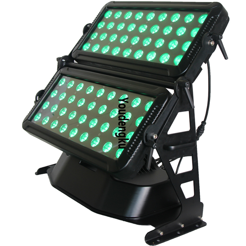4 outdoor building LED wall washers for theater, 72 RGBWA+UV 6-in-1 waterproof city color lights