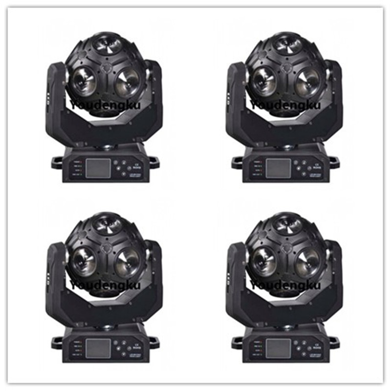 4 pieces of 12x20W 4-in-1 LED football moving head lights with 360° beam rotation