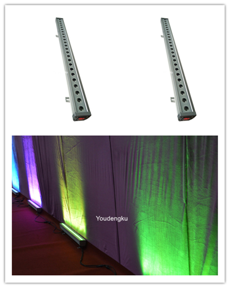 4 pieces of 24x3W RGB LED outdoor wash bar lights for wall washing illumination