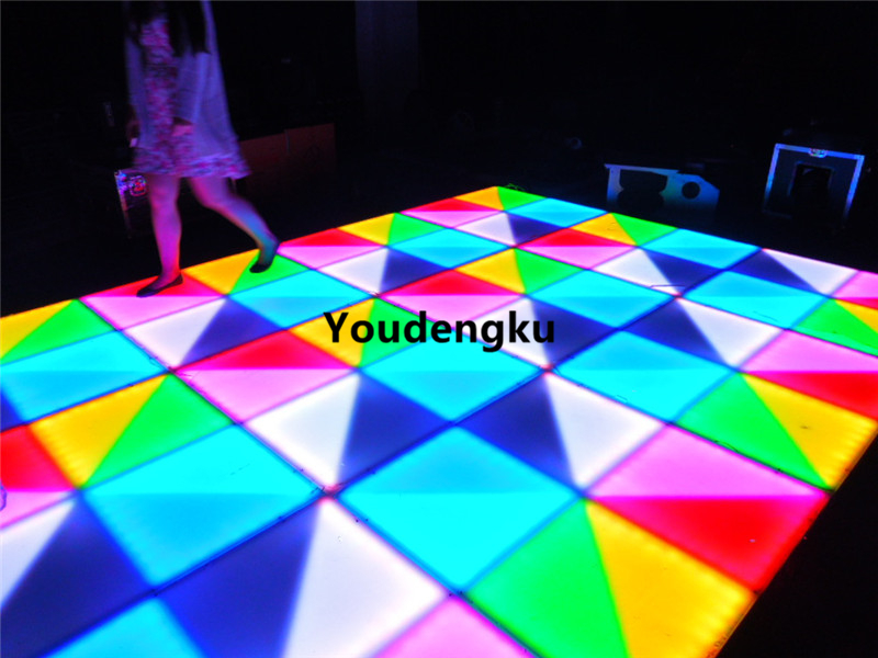 4 pieces of 432pcs*5mm waterproof RGB DMX LED dance floor lights for nightclubs and weddings