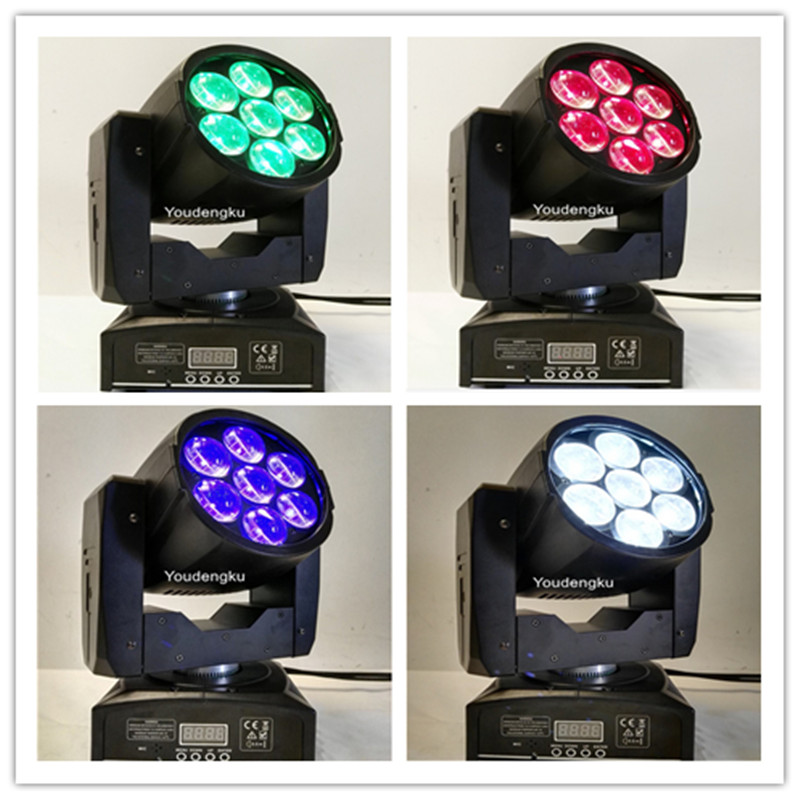 4 pieces of 7x10W RGBW 4-in-1 LED mini wash moving head stage lights with zoom function
