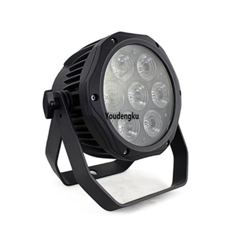 4 pieces of compact 18w 6-in-1 RGBWA UV LED mini par lights for disco effects