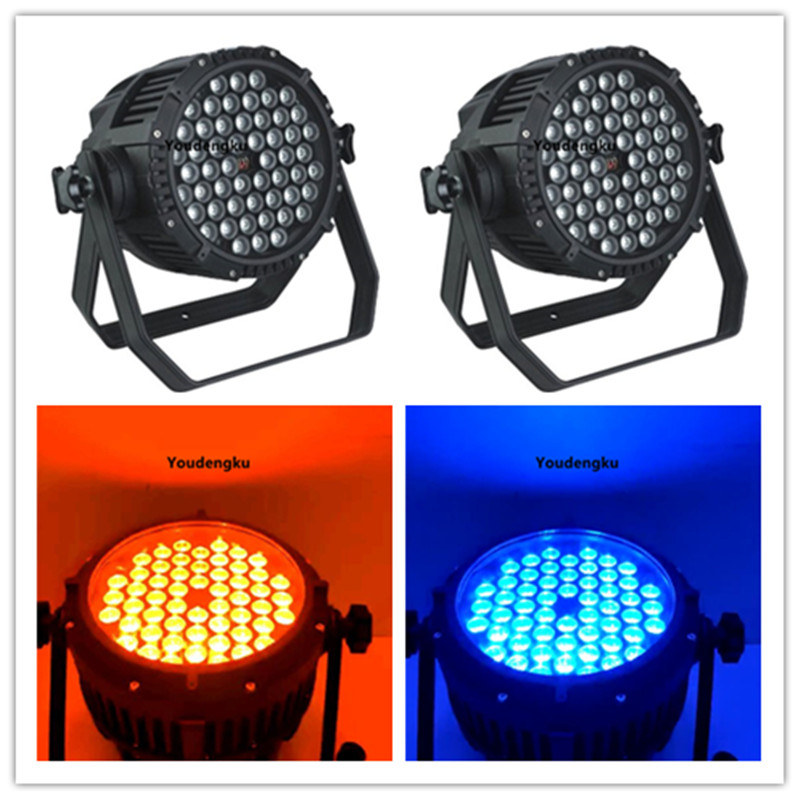4 RGB LED stage lights with DMX control, 54x3W tri-color par cans for outdoor use
