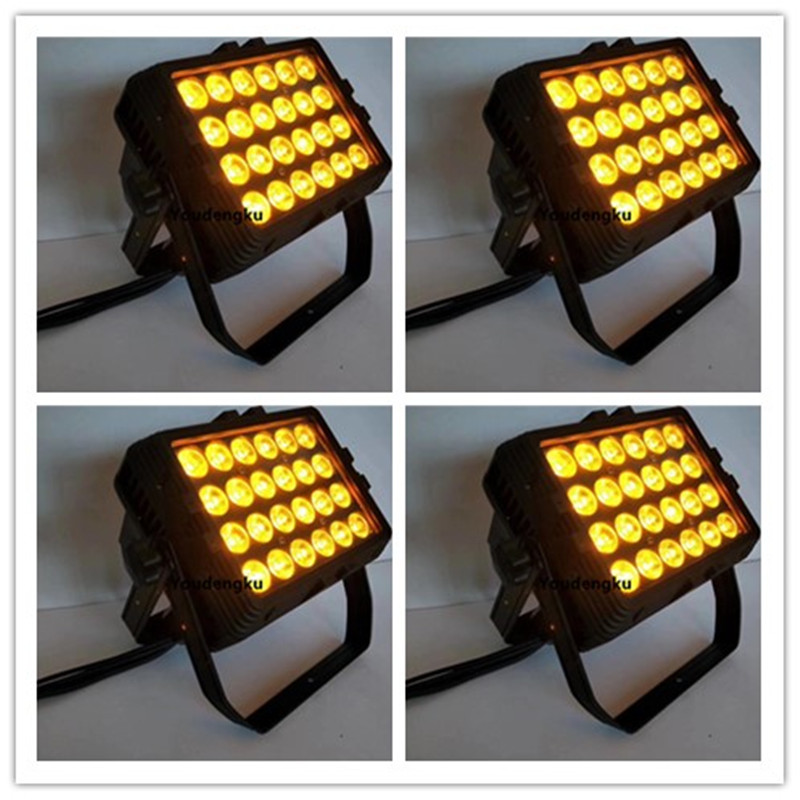 4 sets of 24X15W 5-in-1 outdoor RGBWA waterproof LED wall washer lights with DMX and CityColor control