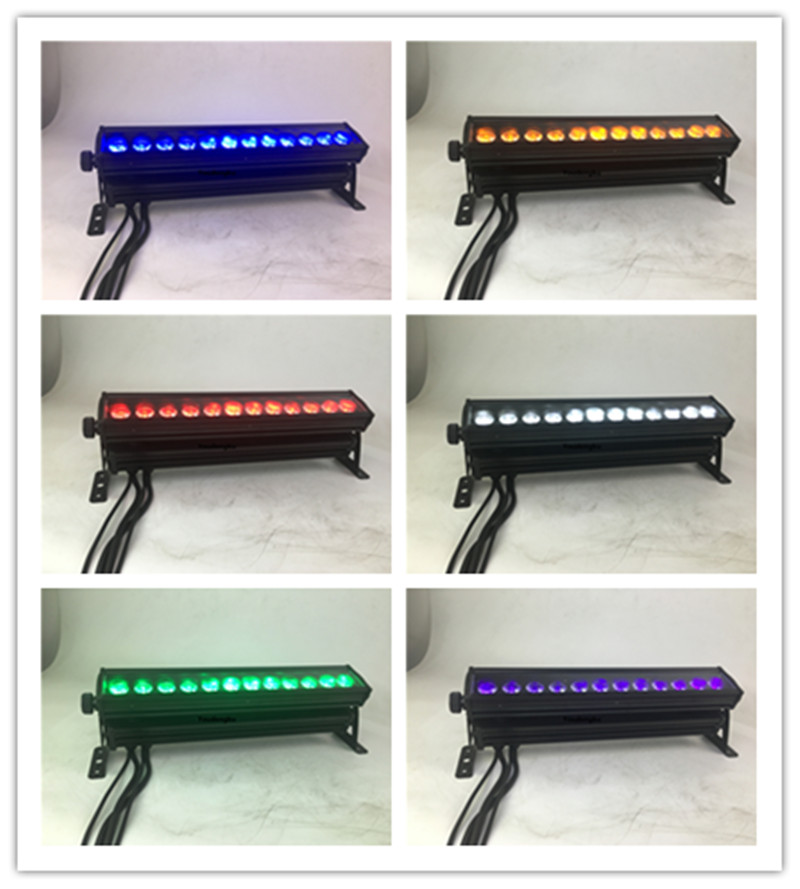 4 top-selling 12*18W RGBWA UV full-color linear outdoor LED wall washers for IP65 waterproof building facades