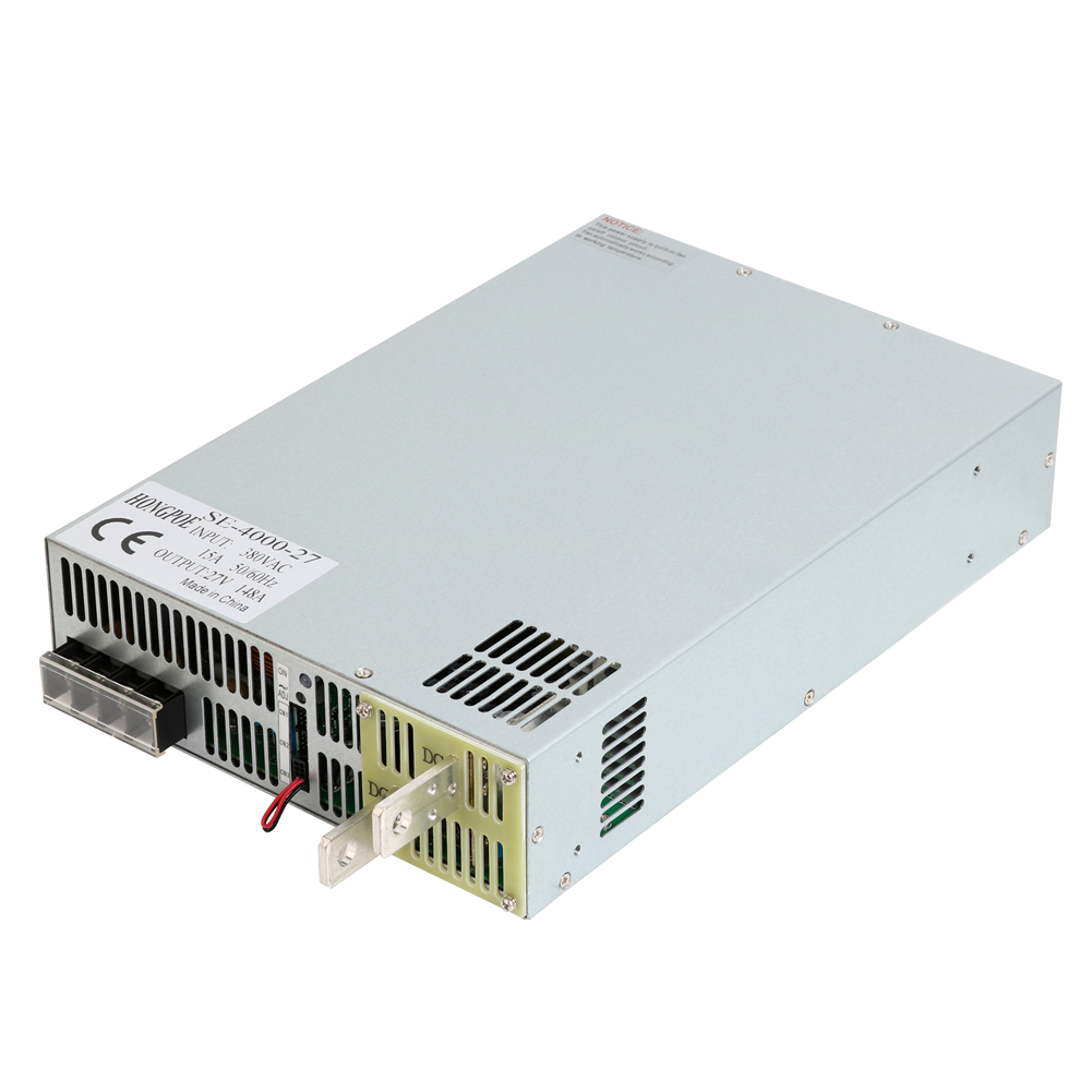 4000W 27V Adjustable Power Supply with 0-5V Analog Control, SE-4000-27 Model, 110-380VAC Input, 27VDC 148A Output