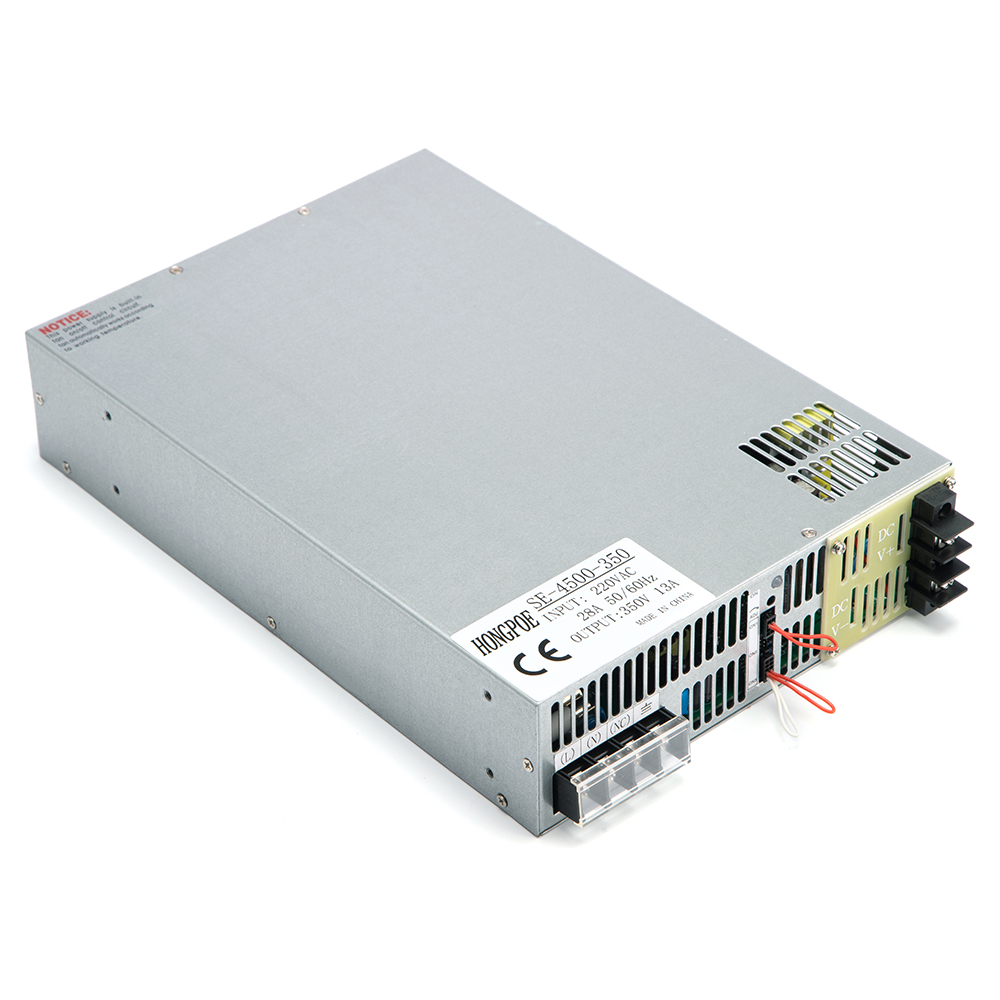 4000W 350V adjustable AC-DC power supply with 0-350V output, 0-5V analog control, 220V/380V input, 11A current, model SE-4000-350