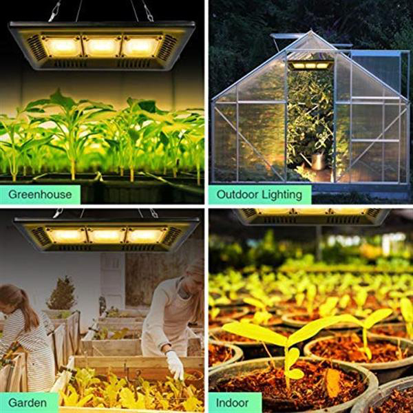 450W high-efficiency waterproof COB LED grow light with full spectrum, certified by CE, FCC, and ROHS