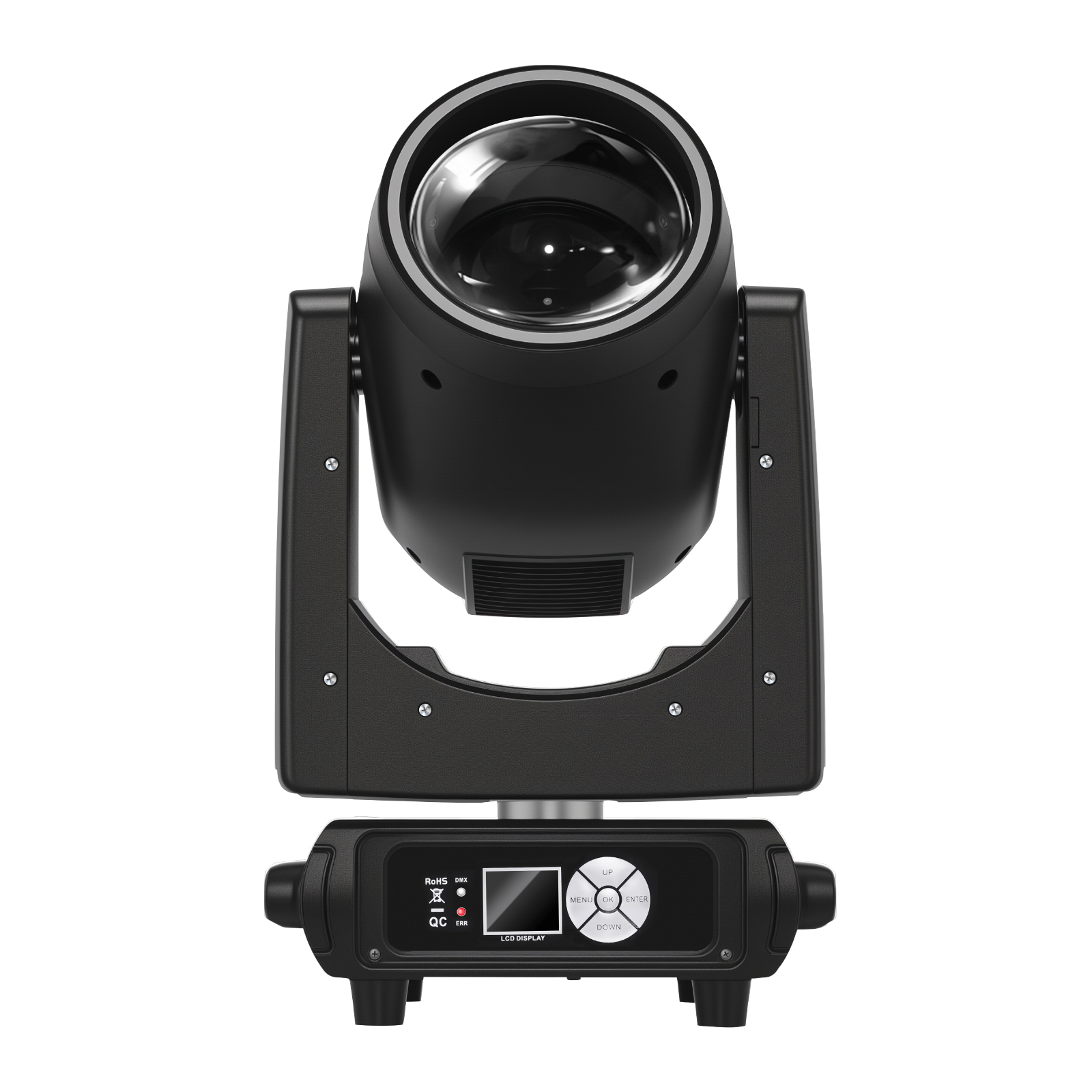 450W RGBW stage light featuring 15 colors, 13 patterns, and 4 modes (DMX512, sound-activated, auto-run, master-slave) for dynamic party, wedding, and club lighting effects