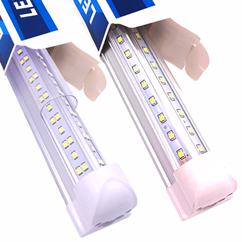 4-8 foot V-shaped integrated LED tube lights for coolers, freezers, garages, warehouses, workshops and basements