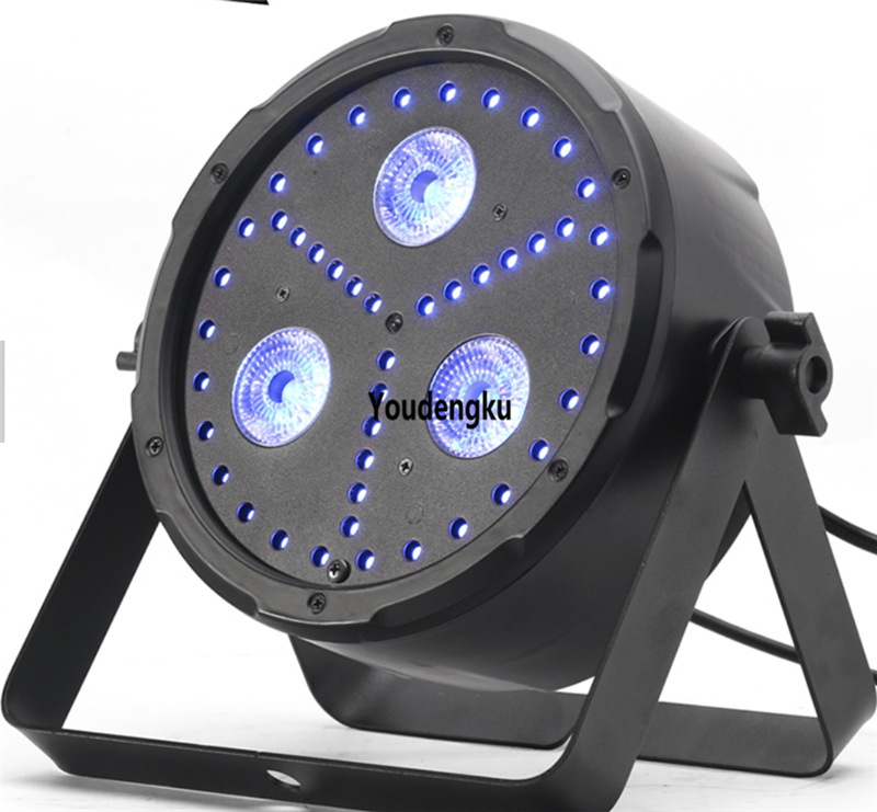 4-in-1 compact RGBUV LED par can with strobe effect for stage lighting