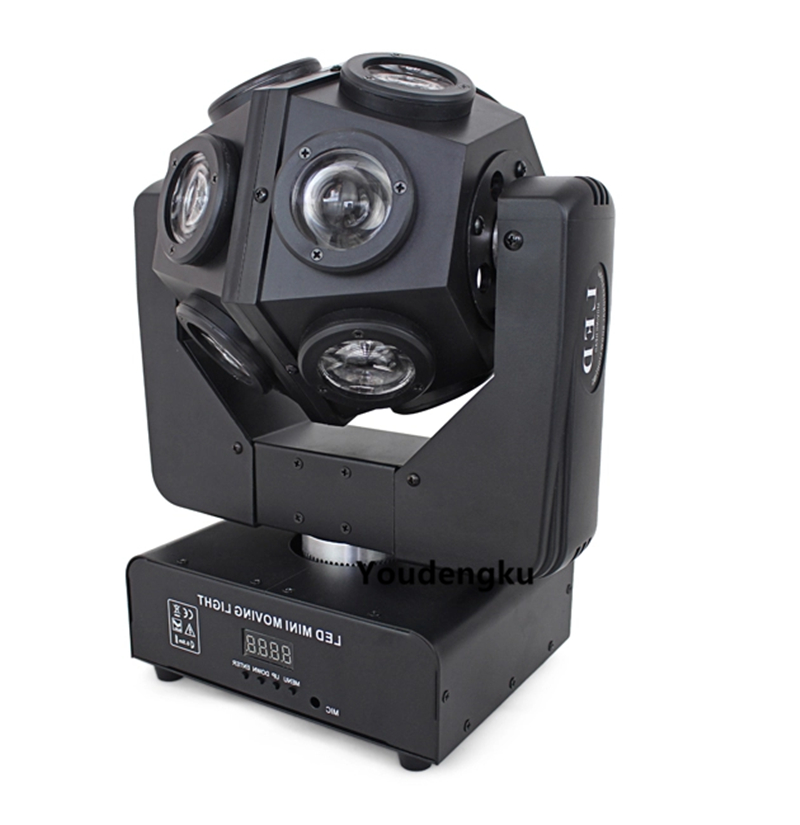 4-in-1 compact RGBW LED moving head with 12x10W beams for stage lighting