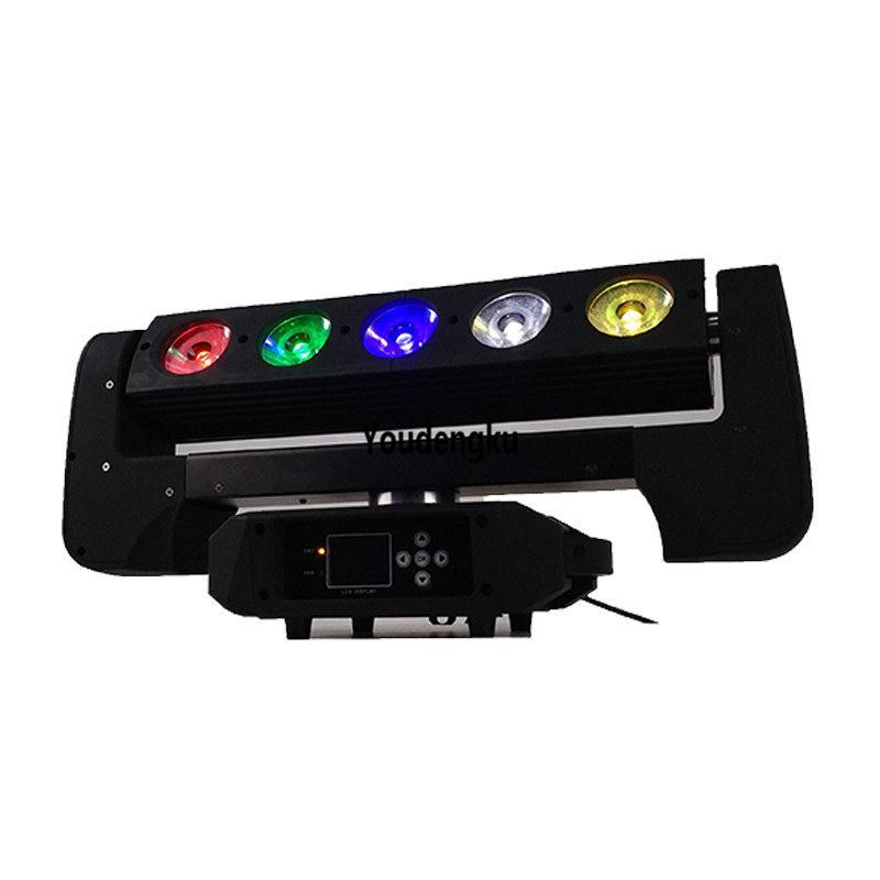 4-in-1 RGBW LED moving head with 5x40W beam rotation and DMX control