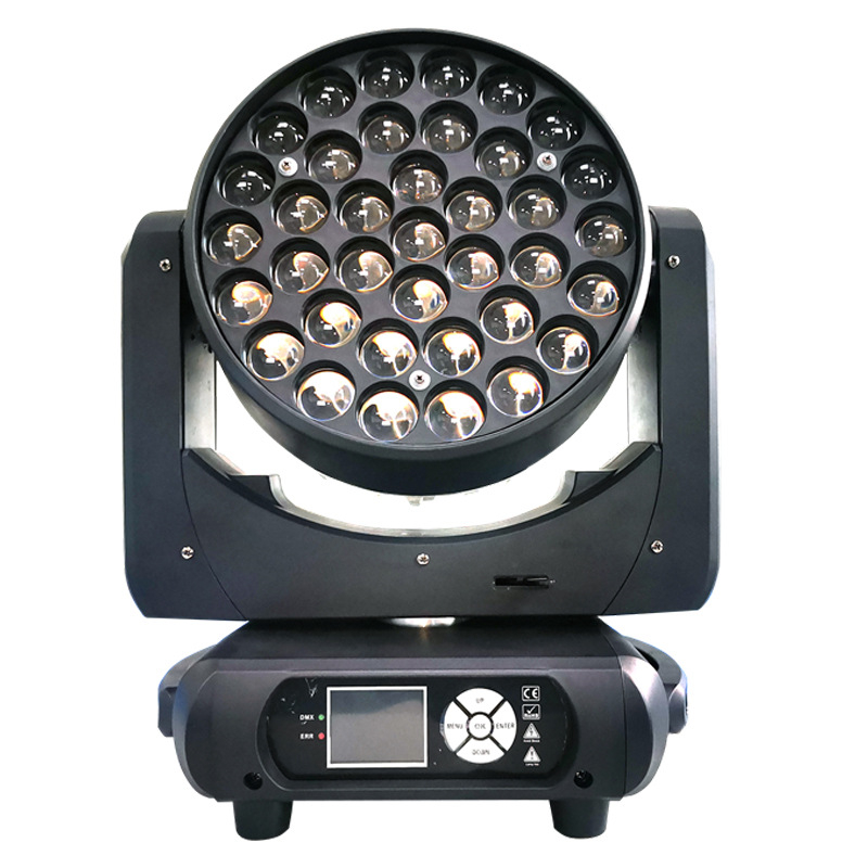 4-in-1 RGBW zoom moving head with 37x15W LED, lyre design for stage, events, parties, clubs and weddings