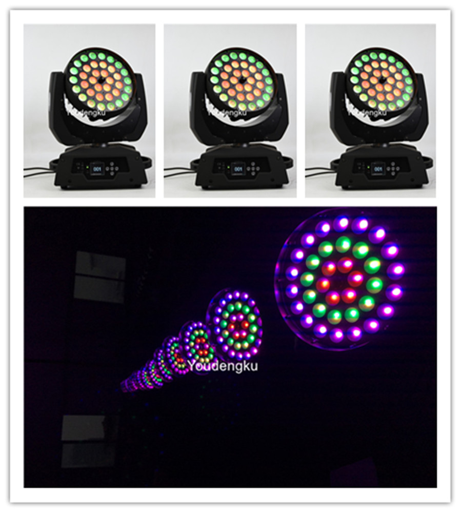 4-in-1 RGBWA UV LED wash zoom moving head with 36x18 beam and DMX lyre for stage and party lighting