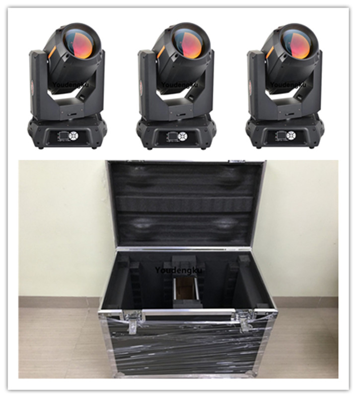 4pcs of 350W moving head lights with flight case, 17R beam, 8+16 prism effect