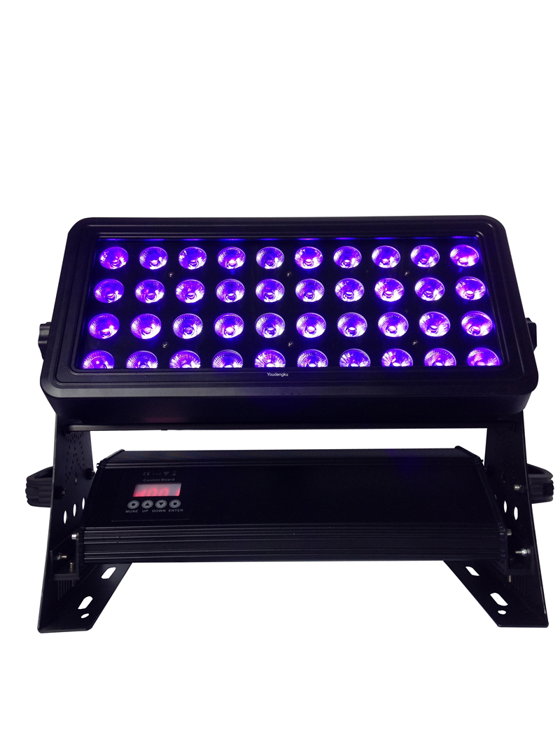 4pcs Pro projection wall washer 40x18w rgbwa uv 6in1 outdoor flutter led city color light