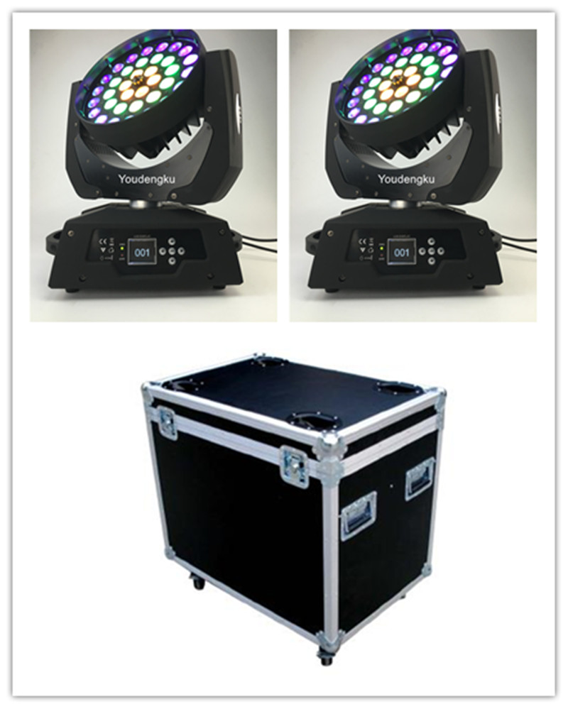 4pcs RGBWA UV 6in1 zoom moving head wash lights for stage disco parties