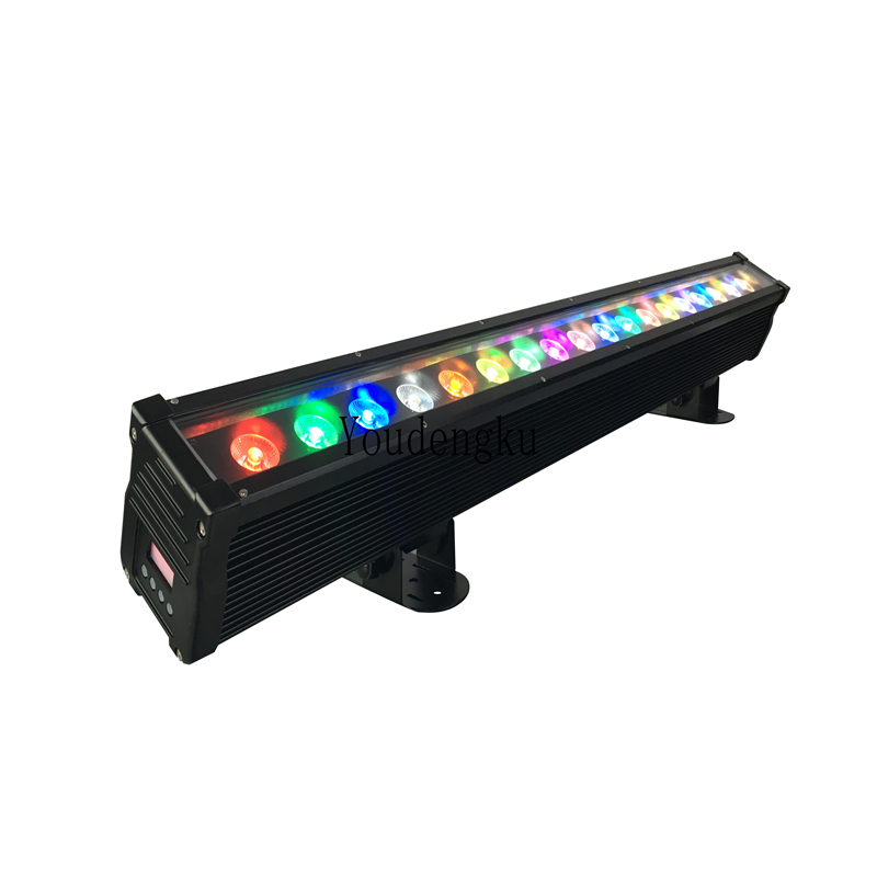 4-piece outdoor LED wall washer with individual RGBW pixel control, 18x4W, DMX compatible, 4-in-1 bar for uplighting