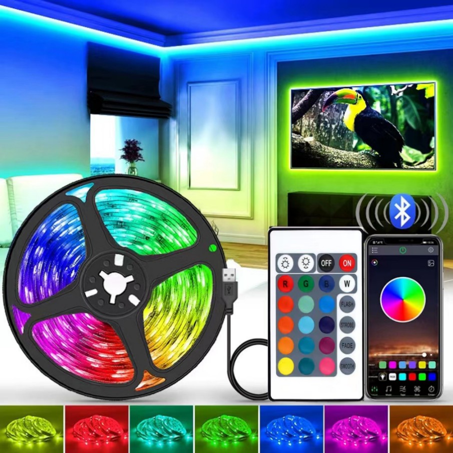 5050 5V RGB LED strip lights for indoor and outdoor decoration with WiFi and Alexa control