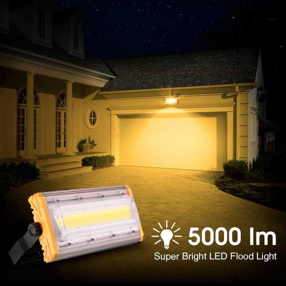 50W waterproof LED COB floodlight for outdoor stadium and construction site lighting