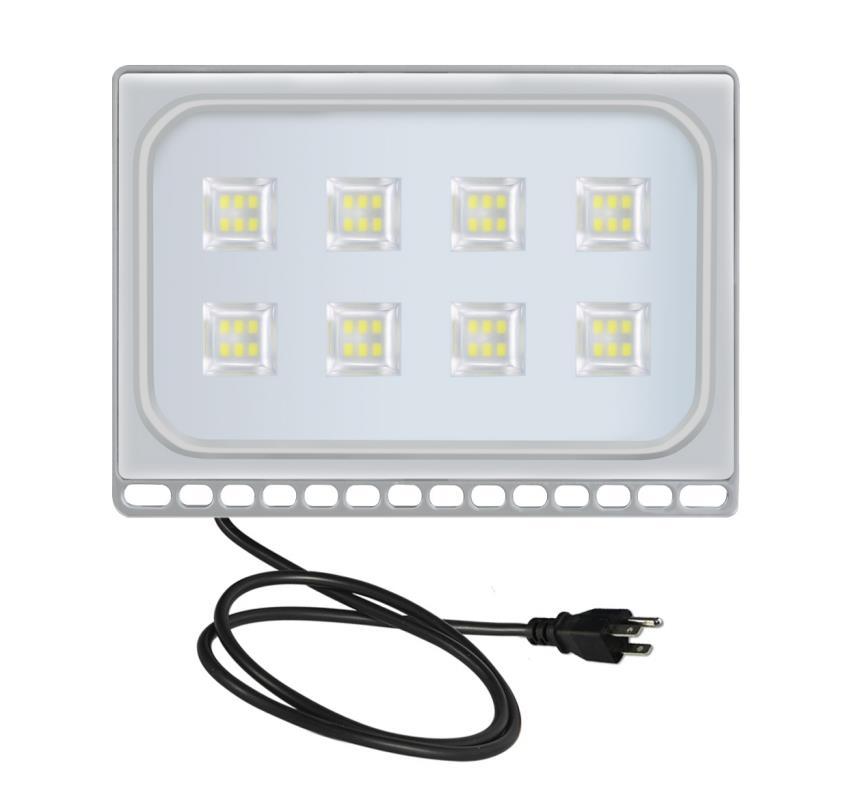 50W waterproof LED flood light with IP65 rating for outdoor use in 110-120V, available in warm or cool white, ideal for home gardens, balconies and outdoor lighting projects
