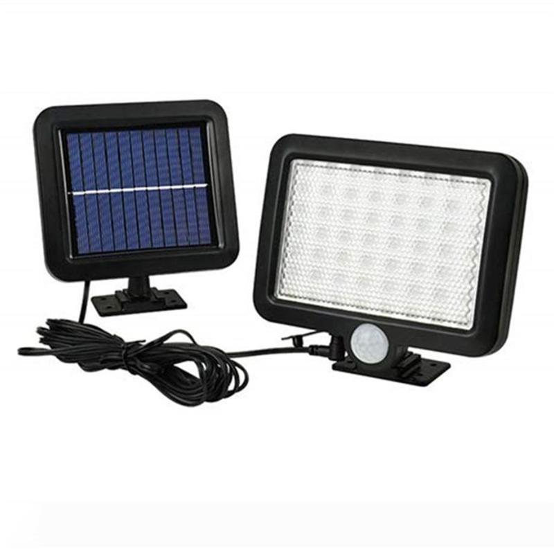 56 LED solar wall light with PIR motion sensor for energy-efficient outdoor security lighting
