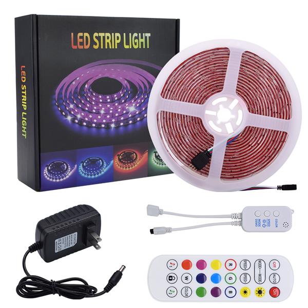 5M LED strip with 150 RGB SMD5050 LEDs, waterproof, includes Bluetooth and 24-key remote for holiday lighting