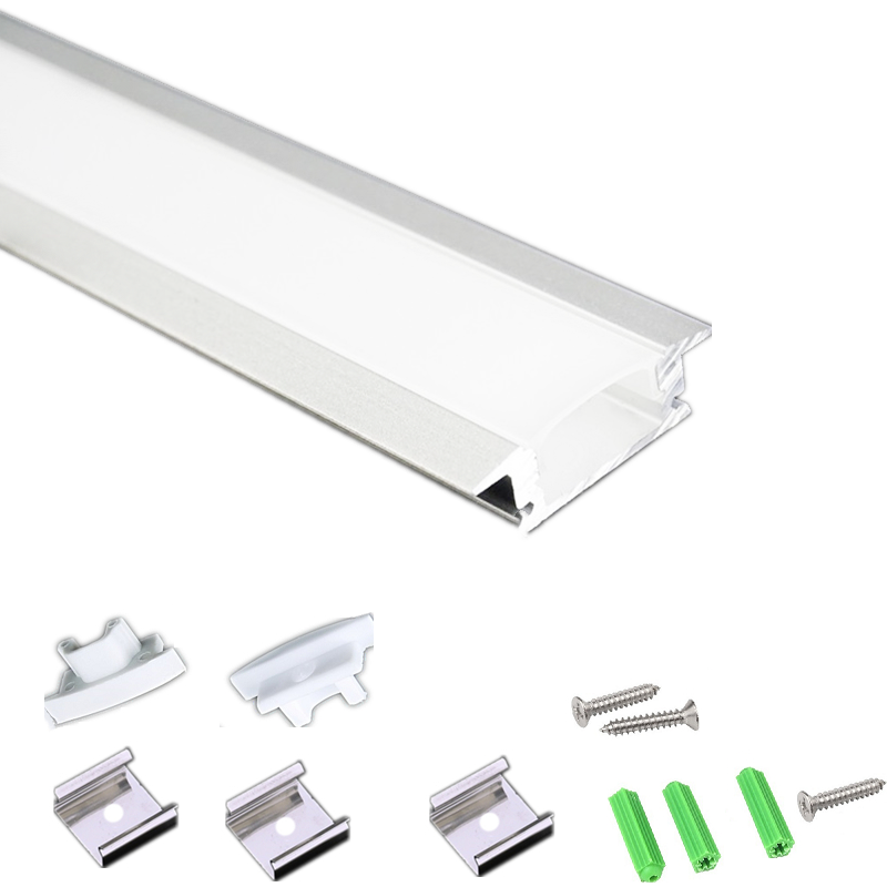 5-pack 3.3ft aluminum channel strip lights with diffuser for recessed wardrobe and cabinet lighting