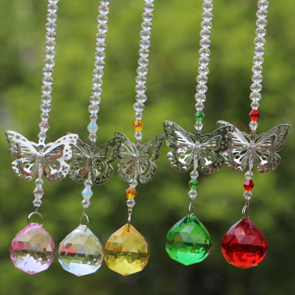 5-piece set of 20mm rainbow crystal ball prisms for chakra decoration and suncatcher gifts